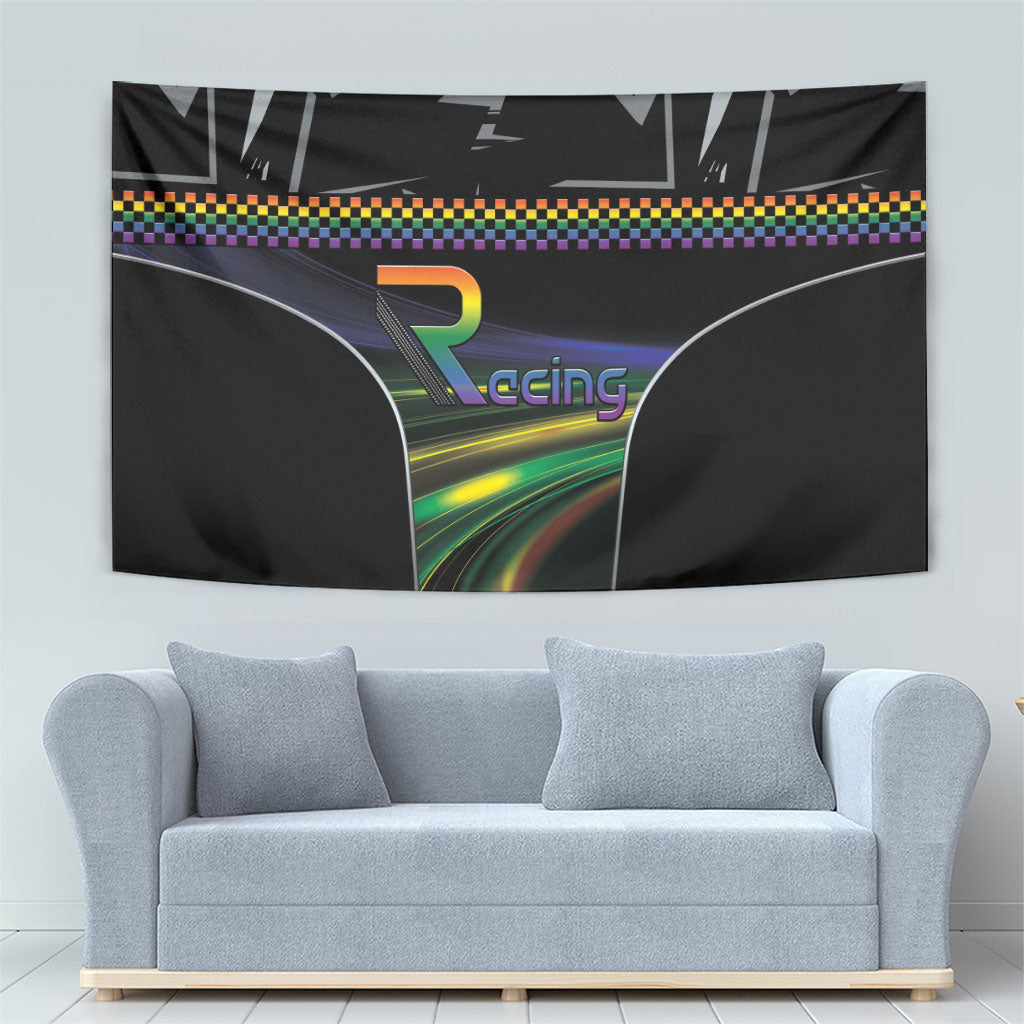 Racing Pride Tapestry Racing Rainbow Cyberpunk Style