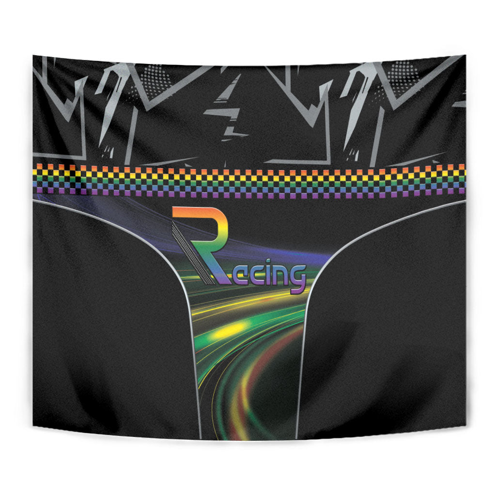 Racing Pride Tapestry Racing Rainbow Cyberpunk Style