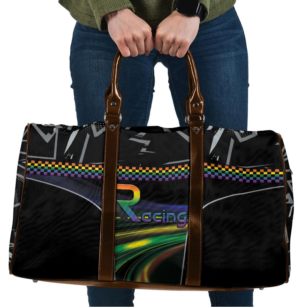 Racing Pride Travel Bag Racing Rainbow Cyberpunk Style
