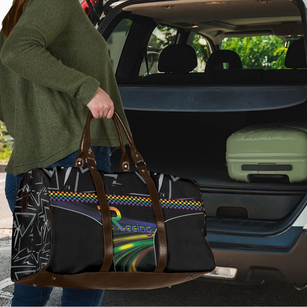 Racing Pride Travel Bag Racing Rainbow Cyberpunk Style