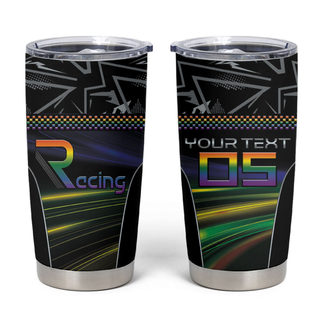 Custom Racing Pride Tumbler Cup Racing Rainbow Cyberpunk Style