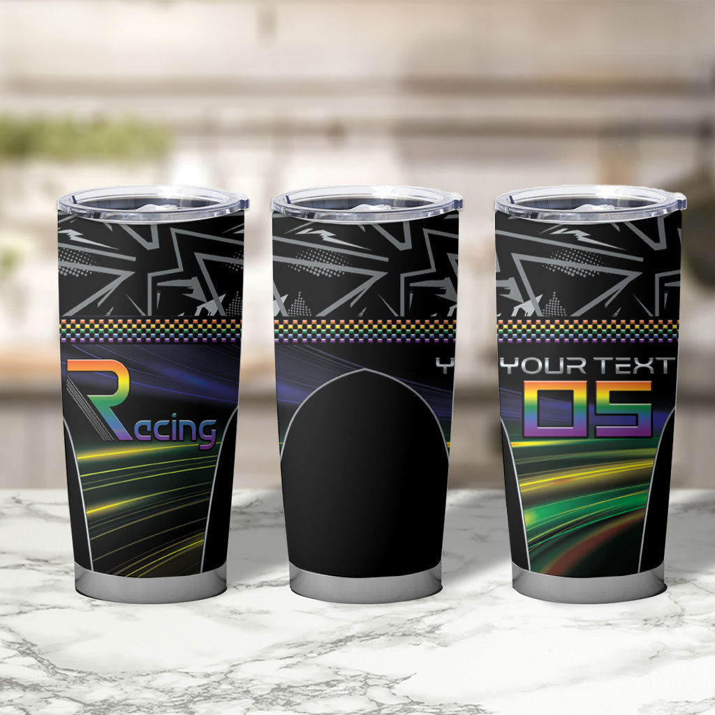 Custom Racing Pride Tumbler Cup Racing Rainbow Cyberpunk Style