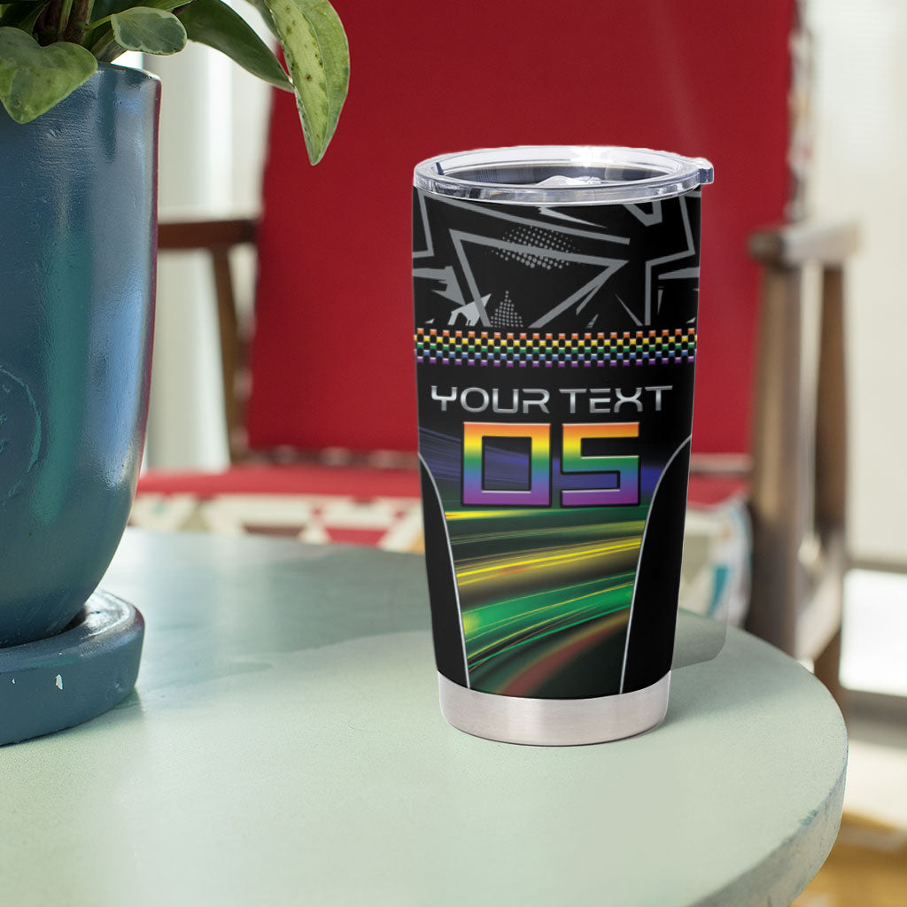 Custom Racing Pride Tumbler Cup Racing Rainbow Cyberpunk Style