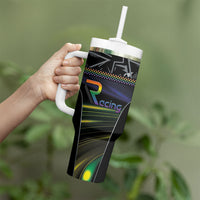 Custom Racing Pride Tumbler With Handle Racing Rainbow Cyberpunk Style