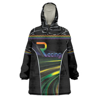 Custom Racing Pride Wearable Blanket Hoodie Racing Rainbow Cyberpunk Style