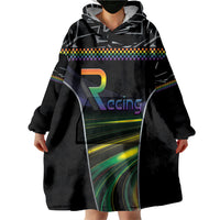 Custom Racing Pride Wearable Blanket Hoodie Racing Rainbow Cyberpunk Style
