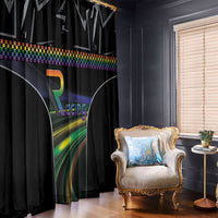 Racing Pride Window Curtain Racing Rainbow Cyberpunk Style