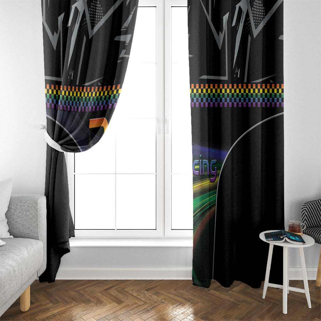 Racing Pride Window Curtain Racing Rainbow Cyberpunk Style