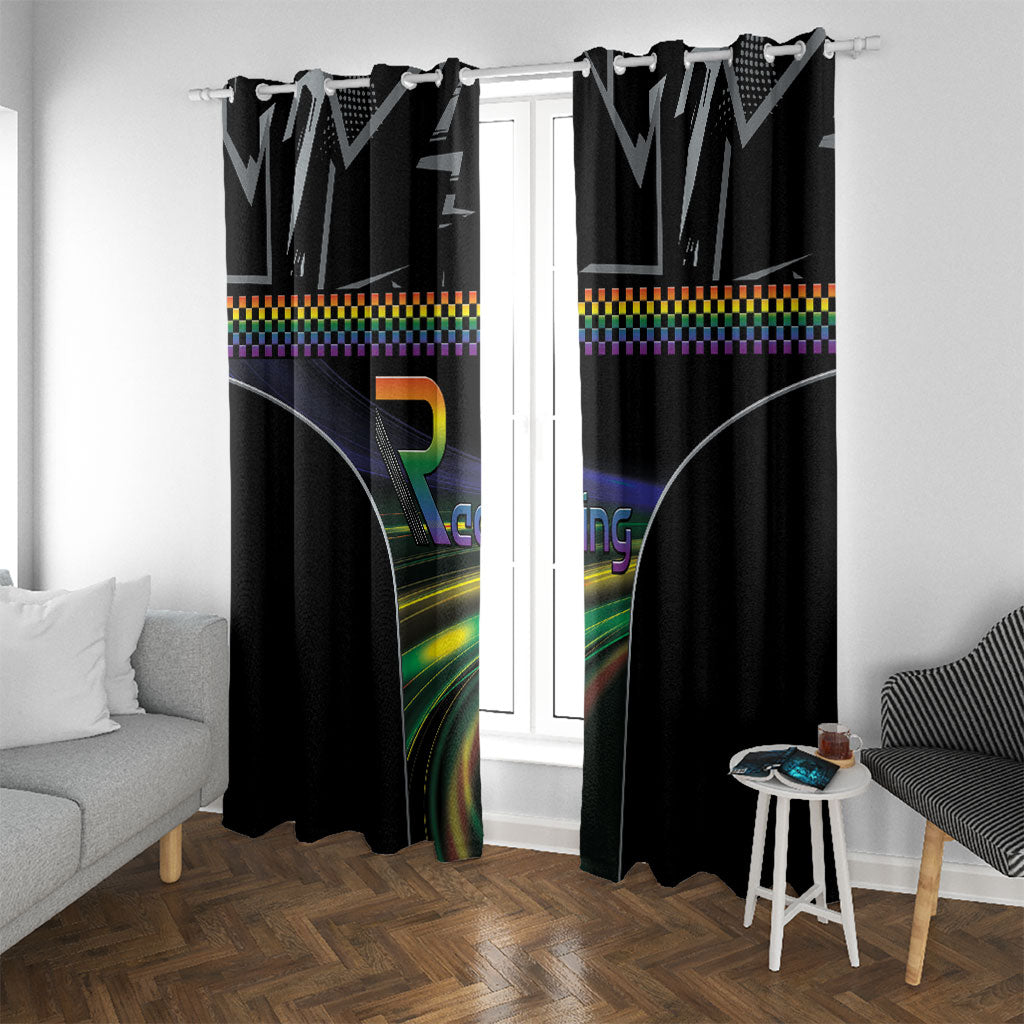 Racing Pride Window Curtain Racing Rainbow Cyberpunk Style