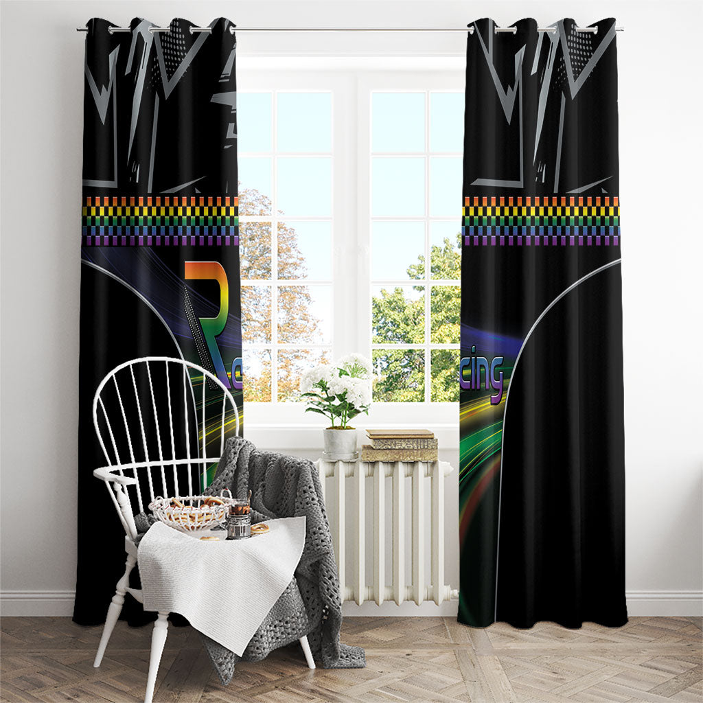 Racing Pride Window Curtain Racing Rainbow Cyberpunk Style