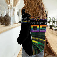 Custom Racing Pride Women Casual Shirt Racing Rainbow Cyberpunk Style