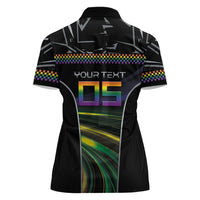 Custom Racing Pride Women Polo Shirt Racing Rainbow Cyberpunk Style