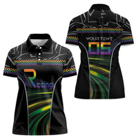 Custom Racing Pride Women Polo Shirt Racing Rainbow Cyberpunk Style