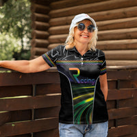 Custom Racing Pride Women Polo Shirt Racing Rainbow Cyberpunk Style