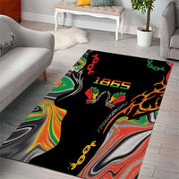 African Juneteenth Freedom Day 1865 Area Rug Colors Liquid Marble With Broken Chains