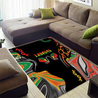 African Juneteenth Freedom Day 1865 Area Rug Colors Liquid Marble With Broken Chains