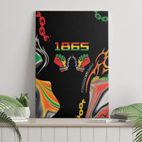 African Juneteenth Freedom Day 1865 Canvas Wall Art Colors Liquid Marble With Broken Chains