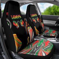 African Juneteenth Freedom Day 1865 Car Seat Cover Colors Liquid Marble With Broken Chains