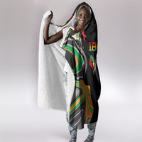 African Juneteenth Freedom Day 1865 Hooded Blanket Colors Liquid Marble With Broken Chains