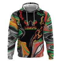 African Juneteenth Freedom Day 1865 Hoodie Colors Liquid Marble With Broken Chains