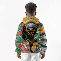 African Juneteenth Freedom Day 1865 Kid Hoodie Colors Liquid Marble With Broken Chains