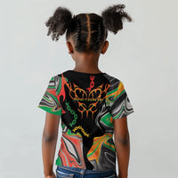 African Juneteenth Freedom Day 1865 Kid T shirt Colors Liquid Marble With Broken Chains