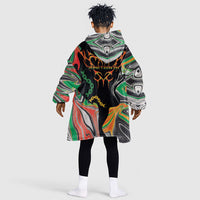 African Juneteenth Freedom Day 1865 Kid Wearable Blanket Hoodie Colors Liquid Marble With Broken Chains