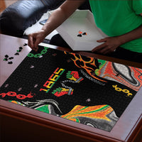 African Juneteenth Freedom Day 1865 Puzzle Colors Liquid Marble With Broken Chains