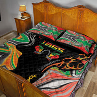 African Juneteenth Freedom Day 1865 Quilt Bed Set Colors Liquid Marble With Broken Chains