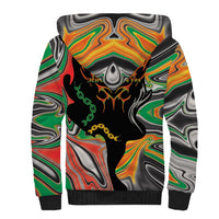 African Juneteenth Freedom Day 1865 Sherpa Hoodie Colors Liquid Marble With Broken Chains