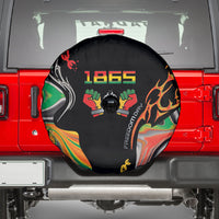 African Juneteenth Freedom Day 1865 Spare Tire Cover Colors Liquid Marble With Broken Chains