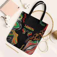 African Juneteenth Freedom Day 1865 Tote Bag Colors Liquid Marble With Broken Chains