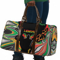 African Juneteenth Freedom Day 1865 Travel Bag Colors Liquid Marble With Broken Chains