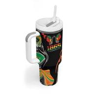 African Juneteenth Freedom Day 1865 Tumbler With Handle Colors Liquid Marble With Broken Chains