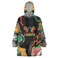 African Juneteenth Freedom Day 1865 Wearable Blanket Hoodie Colors Liquid Marble With Broken Chains