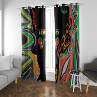 African Juneteenth Freedom Day 1865 Window Curtain Colors Liquid Marble With Broken Chains