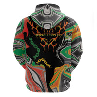 African Juneteenth Freedom Day 1865 Zip Hoodie Colors Liquid Marble With Broken Chains