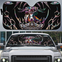 Cowboy Pride Month Sounds Gay Im in Auto Sun Shade Y2K Tribal Chrome With Rainbow Scarf Cow