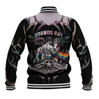 Cowboy Pride Month Sounds Gay Im in Baseball Jacket Y2K Tribal Chrome With Rainbow Scarf Cow
