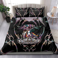 Cowboy Pride Month Sounds Gay Im in Bedding Set Y2K Tribal Chrome With Rainbow Scarf Cow