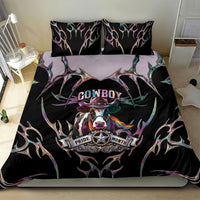 Cowboy Pride Month Sounds Gay Im in Bedding Set Y2K Tribal Chrome With Rainbow Scarf Cow