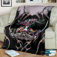 Cowboy Pride Month Sounds Gay Im in Blanket Y2K Tribal Chrome With Rainbow Scarf Cow