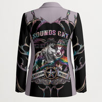 Cowboy Pride Month Sounds Gay Im in Blazer Y2K Tribal Chrome With Rainbow Scarf Cow