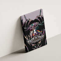 Cowboy Pride Month Sounds Gay Im in Canvas Wall Art Y2K Tribal Chrome With Rainbow Scarf Cow