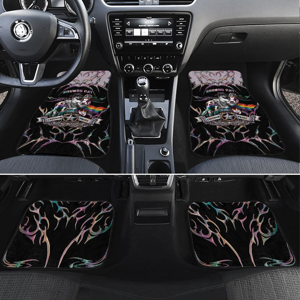Cowboy Pride Month Sounds Gay Im in Car Mats Y2K Tribal Chrome With Rainbow Scarf Cow