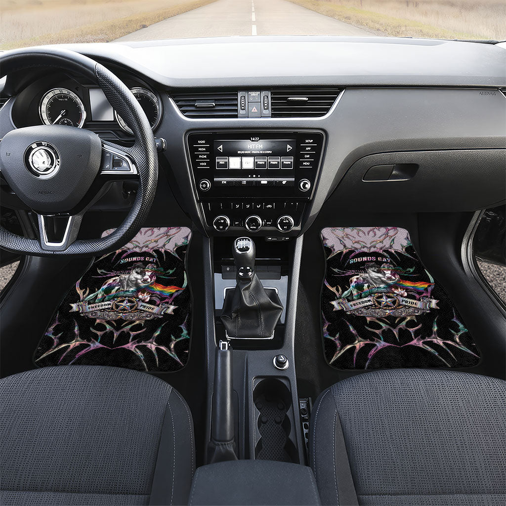 Cowboy Pride Month Sounds Gay Im in Car Mats Y2K Tribal Chrome With Rainbow Scarf Cow