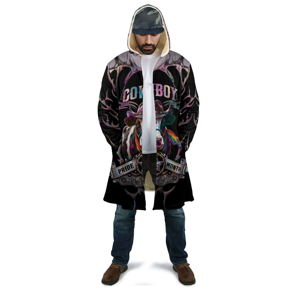 Cowboy Pride Month Sounds Gay Im in Cloak Y2K Tribal Chrome With Rainbow Scarf Cow