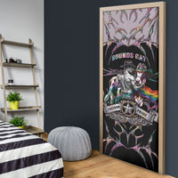 Cowboy Pride Month Sounds Gay Im in Door Cover Y2K Tribal Chrome With Rainbow Scarf Cow