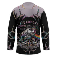 Cowboy Pride Month Sounds Gay Im in Hockey Jersey Y2K Tribal Chrome With Rainbow Scarf Cow