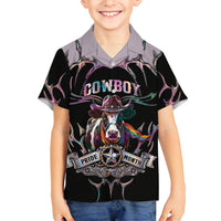 Cowboy Pride Month Sounds Gay Im in Kid Hawaiian Shirt Y2K Tribal Chrome With Rainbow Scarf Cow